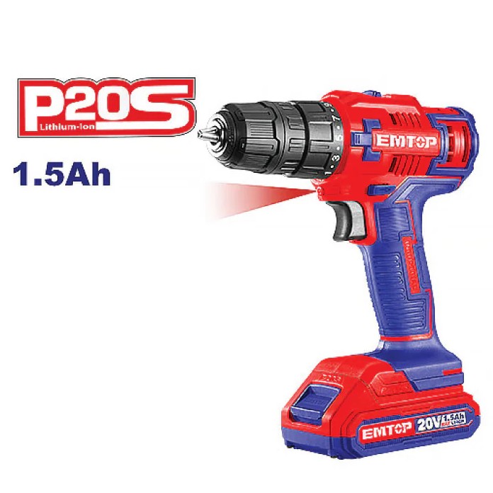 EMTOP Lithium-Ion Cordless Drill 45Nm