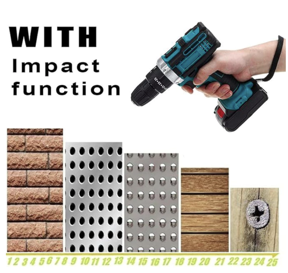 MAKITA Drill Cordless Drill Hammer Drill Batteri Cordless Impact Drill - Image 2
