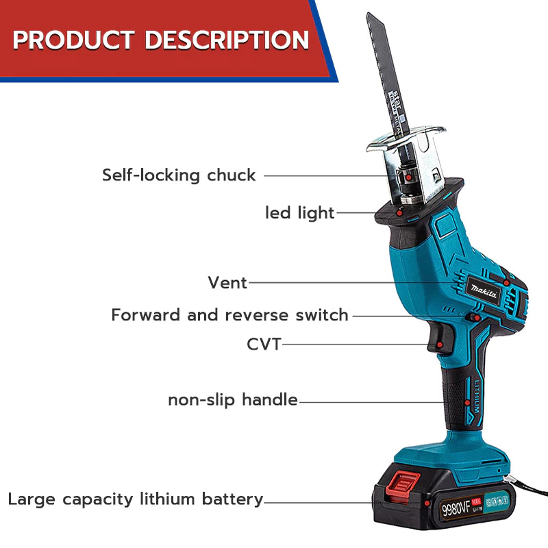 Makita 9980VF Reciprocating Saw Cordless - Image 3